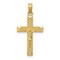 14K Gold Beveled Tipped Crucifix Pendant Charm Jewelry 26 x 13mm